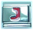 Red letter - J - 9mm Italian charm - Click Image to Close